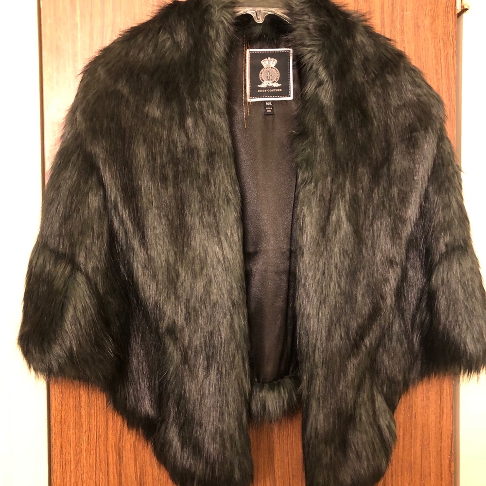 Elegant Black Faux Fur Jacket